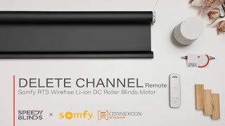 Somfy Battery Roller – Delete Channel Using Remote  Somfy Wirefree RTS Liion DC Blinds Motor [upl. by Yrgoerg]