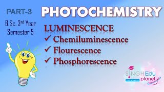 Photochemistry BSc 3rd YearLuminescence Part 3BSc 5th SemesterPhysical Chemistry Flourescence [upl. by Cadmar]