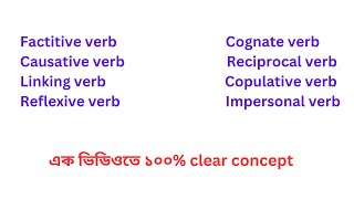 Factitive Verb  Causative Verb  Cognate Verb  Copulative Verb  Linking Verb  Reflexive Verb [upl. by Jablon]