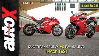 Ducati Panigale V2 vs Panigale V4 Track Test  Comparison  autoX [upl. by Nodyl750]