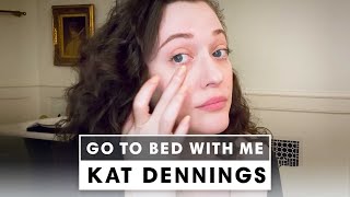 Kat Dennings Dewy Complexion Nighttime Skincare Routine  Go To Bed With Me  Harpers BAZAAR [upl. by Bayly528]