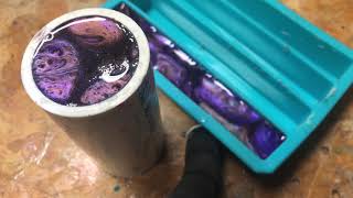 Casting a 3Color Polyester Resin Shaving Brush Handle Blank  New Combo [upl. by Niasuh]