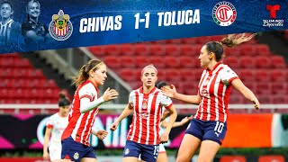 Highlights amp Goles  Chivas Femenil vs Toluca Femenil 11  Telemundo Deportes [upl. by Acirtap]