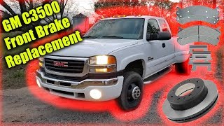 SilveradoSierra C3500 Front Brake Replacement [upl. by Getter]