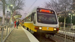 Dallas Dart Light Rail Action at CitylineBush Station Silver line construction with new bells [upl. by Kalvn]