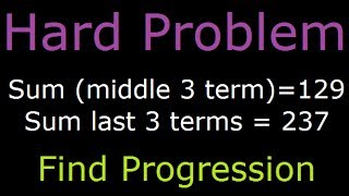 Arithmetic Sequence  Hard Problem  Sum of middle three and last three terms are given [upl. by Tneciv]