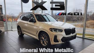 NEW ARRIVAL 2024 BMW X3 M40i Mineral White Metallic on Cognac Sensatec [upl. by Adnoluy]