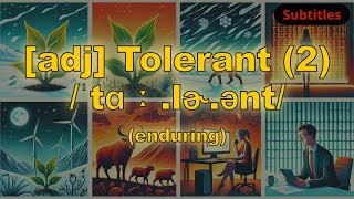 adj Tolerant meaning enduring with 5 examples [upl. by Ulick]