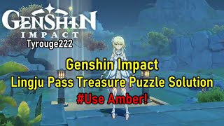 Genshin Impact  Lingju Pass Treasure Puzzle Solution UseAmber [upl. by Norean528]