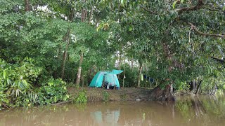 BERMALAM DI PINGGIR SUNGAI BESAR SAAT AIR NAIK DAN PANEN IKAN BAUNG DI RAWA KERUH [upl. by Lyj]