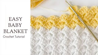 Easy Beginner Crochet Baby Blanket Video Tutorial [upl. by Hutchinson]