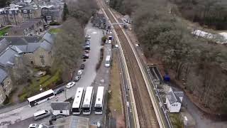 drone view of Pitlochry Scotland [upl. by Arte]