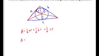 Finding the Radius of an Inscribed Circle in a Triangle [upl. by Vachel]