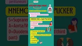 HOW TO REMEMBER🧠 retroperitoneal organs EASY MNEMONIC📚 [upl. by Nothgiel]