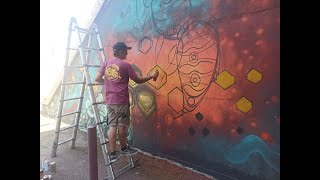 À Beauvais les graffeurs mettent en couleur le pont de la préfecture [upl. by Hairacaz]