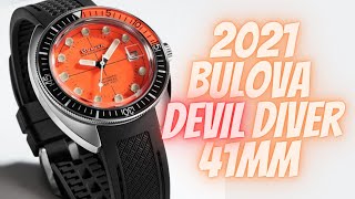 2021 ORANGE BULOVA DEVIL DIVER IS IT THE BEST 41MM OCEANGRAPHER 96B350 [upl. by Alwitt]