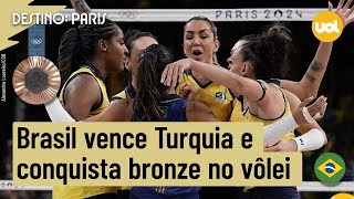 OLIMPÍADAS 2024 BRASIL VENCE TURQUIA COM SHOW DE GABI E CONQUISTA BRONZE NO VÔLEI FEMININO [upl. by Dracir]