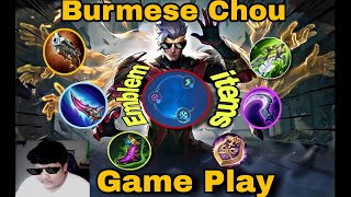 မြန်မာchou playerများအတွက်burmesechouရဲ့items and emblem  chou gameplay mobilelegends [upl. by Neelram112]