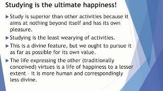 Aristotles Nicomachean Ethics Part 4 Studying is the Ultimate Happiness [upl. by Acinod]