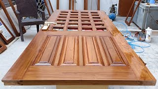 How to polish teak wood door  Teak wood polish  Door polish [upl. by Kloster]