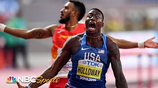 Grant Holloways massive upset brings 110m hurdle crown back to America  NBC Sports [upl. by Dhu132]