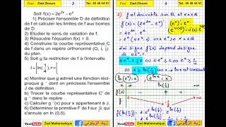 01 Exponentielle Correction Exercice Bac Math Science  Technique  Info  Eco [upl. by Lekar]