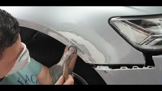 how to repair a wheel arch using basic panel beating skills [upl. by Baumbaugh886]