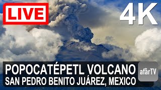 🔴 Live Now 247 Erupting Popocatépetl Volcano from San Pedro Benito Juárez Mexico in 4K Ultra HD [upl. by Gonzales]