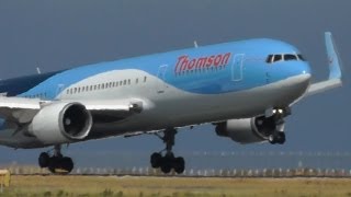 Thomson 757 767 737 Landing at Larnaca  Close views  Plane Spotting Inside Larnaca Intl [upl. by Enilekcaj]