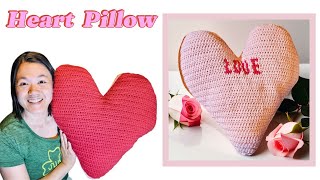 Crochet A Gigantic Heart Pillow in this EASY FREE Pattern Tutorial [upl. by Georas899]