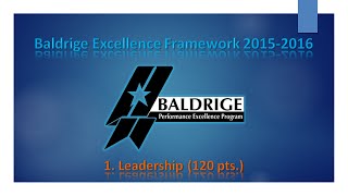 01 Leadership Baldrige Excellence Framework 20152016 [upl. by Namolos]