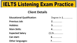 Client Details listening practice test 2023 with answers  IELTS Listening Practice Test [upl. by Flavius]