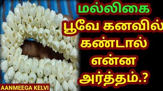 மல்லிகைப் பூவை கனவில் கண்டால்  malligai poo kanavil vanthal enna palan  kanavu palangal in tamil [upl. by Jaylene884]