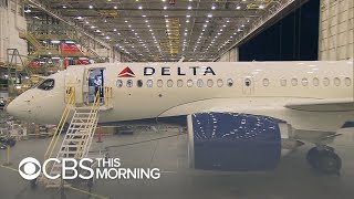 New Delta Airbus A220 features wider coach seats [upl. by Gawen133]