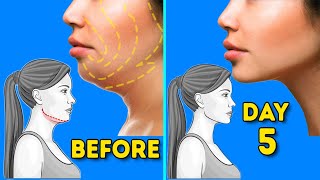 DOUBLE CHIN FAT amp FACE LIFT  5 DAYS FACE WORKOUT [upl. by Sammie877]