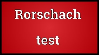 Rorschach test Meaning [upl. by Nashom686]