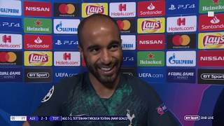 quotThe best moment of my lifequot Lucas Moura hattrick sends Spurs to Champions League final [upl. by Dewhurst817]