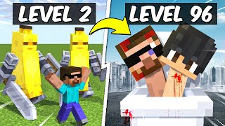 Difficulty 1 vs 100 Level Building Competition in Minecraft [upl. by Adgam]