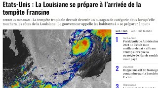 EtatsUnis  La Louisiane se prépare à l’arrivée de la tempête Francine [upl. by Olyhs]