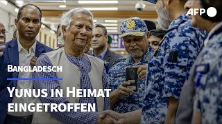 Nobelpreisträger Yunus kehrt nach Bangladesch zurück  AFP [upl. by Lotson814]