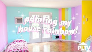 🌈🏠 PAINTING MY HOUSE RAINBOW 🏠🌈 [upl. by Jesse527]