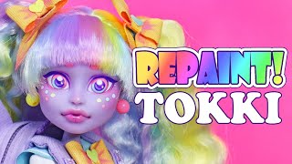 Repaint 토끼🐇🌈 Tokki the PastelRainbow Magical Girl Custom Monster High Twyla Doll [upl. by Gan]