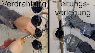 Kabel  Leitungen verlegen und verdrahten  RohbauElektroinstallation Teil 4 [upl. by Elberfeld]