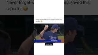 Never Forget When Evan Longoria saved this Reporter Evanlongoria reporter viralvideo viralshort [upl. by Mora]