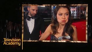 Emmys 2015 Best Moments  Tatiana Maslany and Tony Hale Have A Bean Fight [upl. by Ermengarde259]