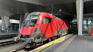 Einfahrt ÖBB RJX 161184 ZürichBozen  Wien HbfFlughafen Wien in Wien Hbf 23062024 4K HDR [upl. by Ahserak]