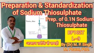 Preparation amp Standardization of Sodium Thiosulphate  01N Sodium Thiosulphate  BP102T  L9 [upl. by Elvin]