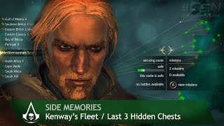 Assassins Creed 4 Black Flag  Side Memories  Kenways Fleet amp Last 3 Hidden chests [upl. by Arries]