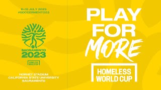 LIVE  Day 1  Pitch 1  Homeless World Cup 2023 🌎⚽️ [upl. by Llerol739]