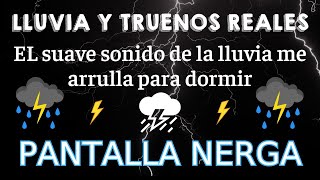 Dormir justo después de 3 minutos El sonido de la lluvia en el techo con truenos [upl. by Abil]